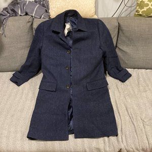 J. Crew Topcoat dark navy in British Wool Tweed